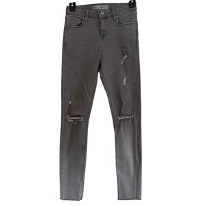 Topshop Moto Jamie Grey High Waisted Ripped Skinny‎ Jeans W26 L30 Distressed